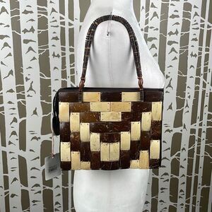 Beachcombers Patchwork Coconut Shell Rectangular Patch Purse Tote